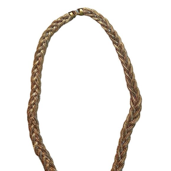 WOMENS FAUX GOLD BRAIDED NECKLACE! - Picture 2 of 5